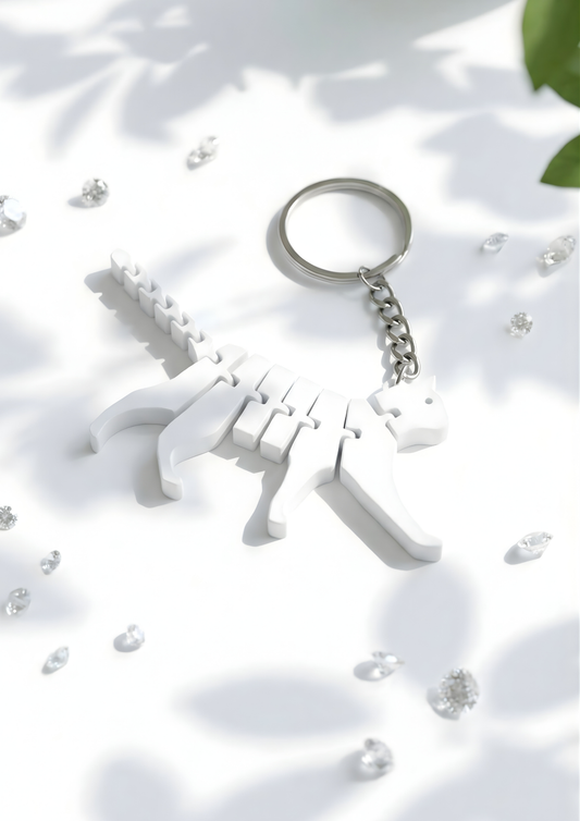 Keychain with Animated Cat Figure