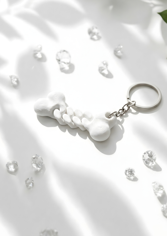 Keychain with Movable Bone Figure