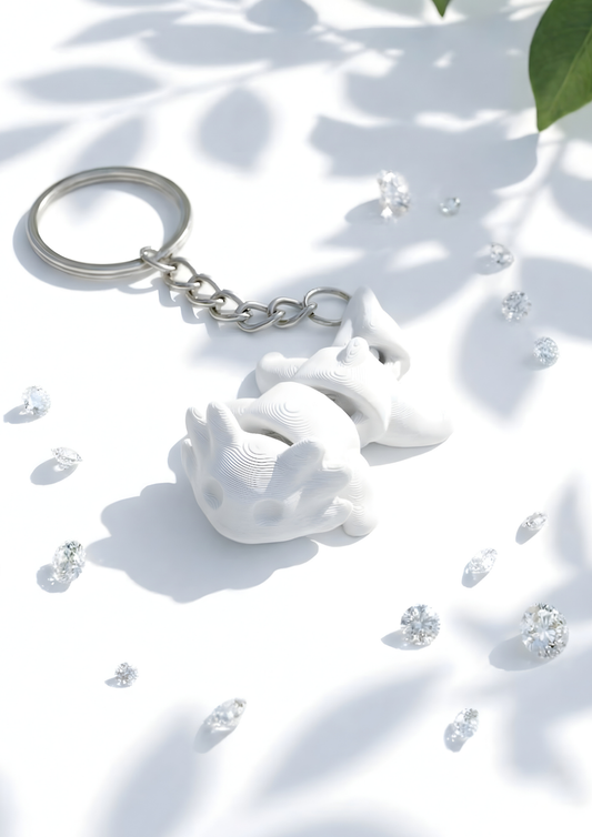 Mini Axolotl Figurine Keychain