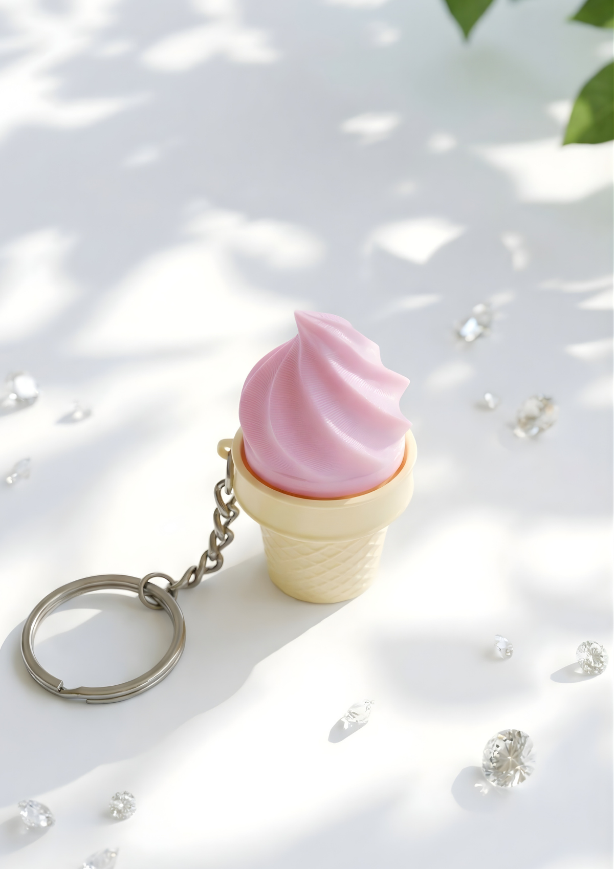 Ice Cream Shaped Clicker Keychain