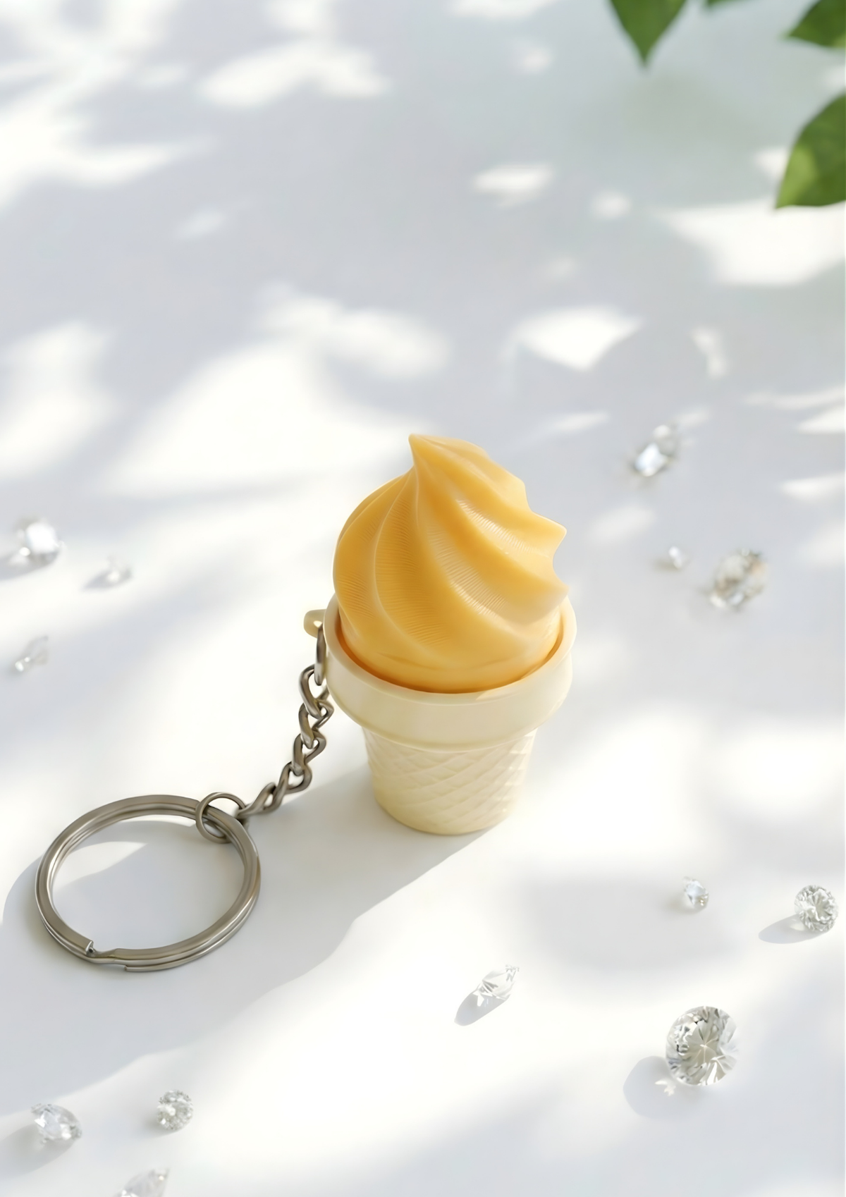 Ice Cream Shaped Clicker Keychain