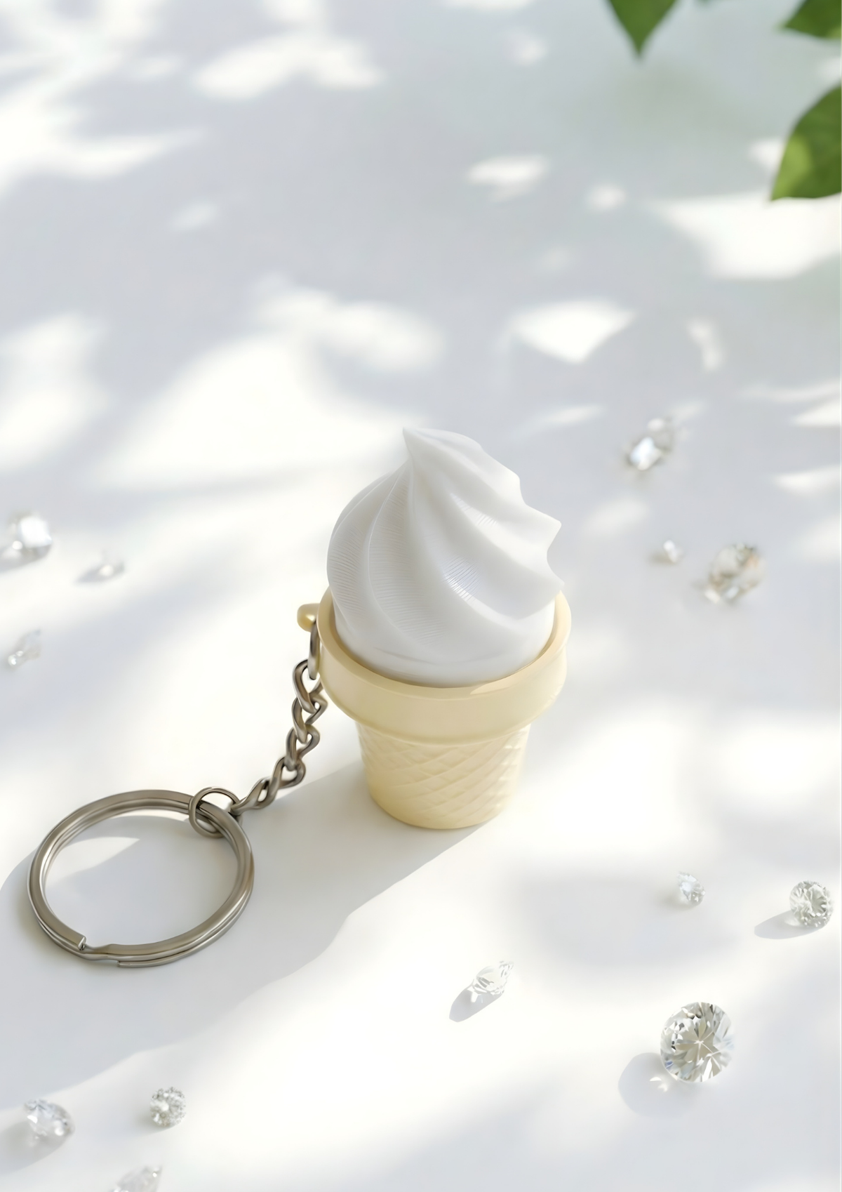 Ice Cream Shaped Clicker Keychain