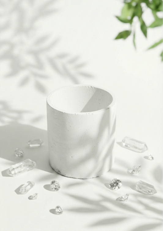 Round Stone Powder Mini Flower Pot