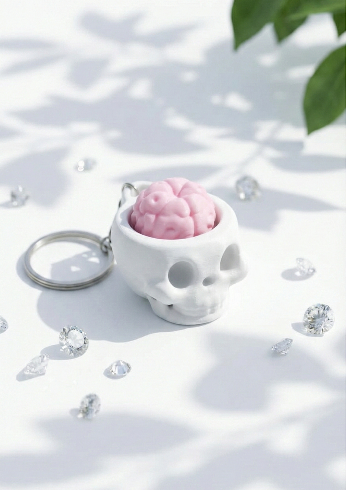 Skull Shaped Clicker Keychain